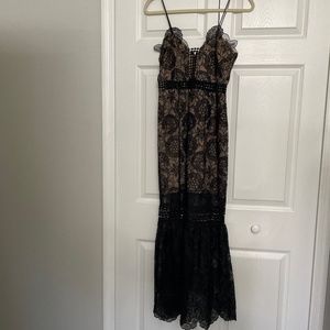 Black floral laced dress